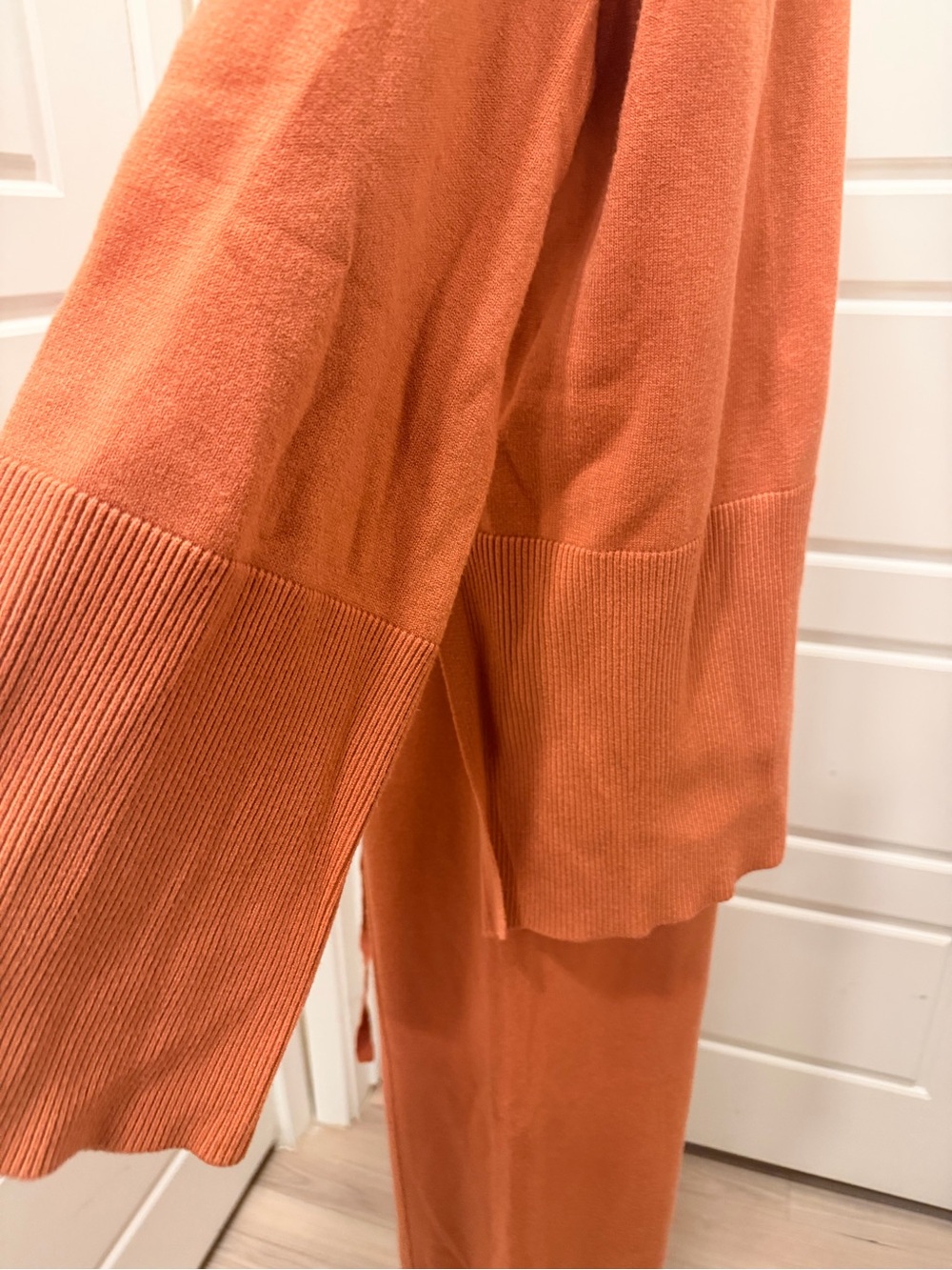 Anrabess Relaxed Wide-Leg Knit Set - Burnt Orange - Picture 6 of 8